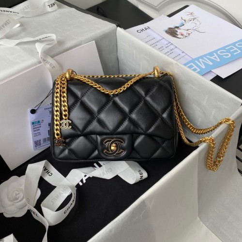 Chanel KLEINE Lamsvacht FLAP BAG AS1792 zwart