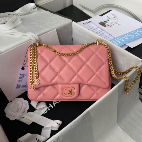 Chanel KLEINE Lamsvacht FLAP BAG AS1793 roze