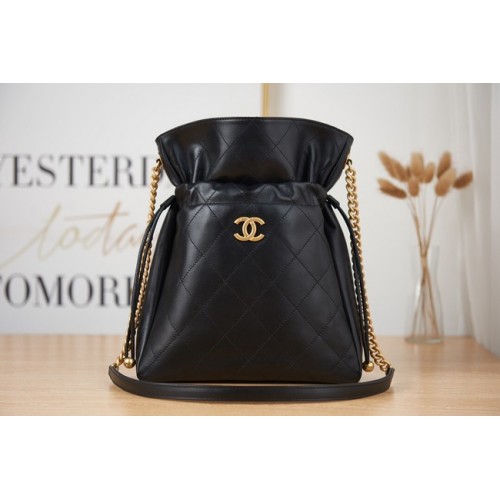 Chanel SMALL schoudertas van lamsleer AS2986 zwart