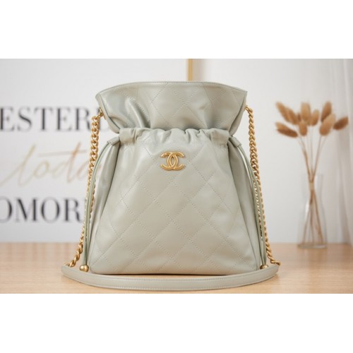 Chanel SMALL Lambskin schoudertas AS2986 grijs