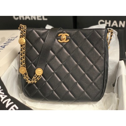 Chanel KLEINE WINKELTAS AS3400 zwart