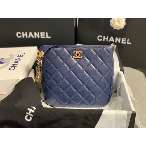 Chanel KLEINE WINKELTAS AS3400 blauw
