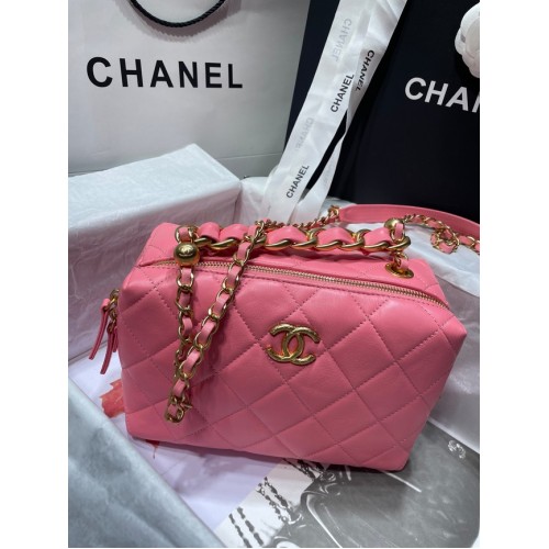 Chanel Schapenvacht AS1267 Goudkleurig Metaal roze