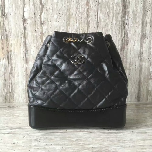 Chanel Schapenvacht Leren Rugzak 93825 Zwart