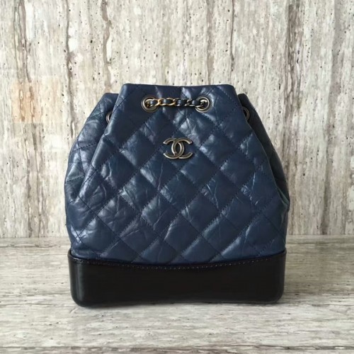 Chanel Schapenvacht Leren Rugzak 93825 Blauw