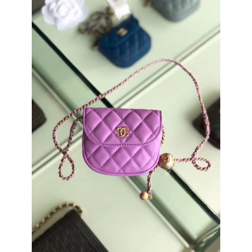 Chanel Schapenvacht Originele Leren Zak AP1461 Lavendel