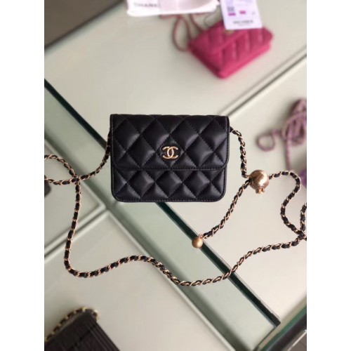 Chanel Schapenvacht Original Leather Pocket AP1461 zwart