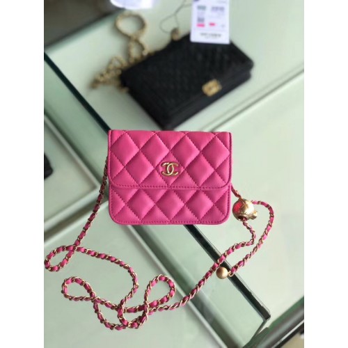 Chanel Original Kleine klassieke Schapenvacht Schoudertas AP0146 roze