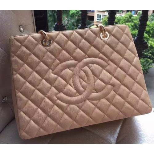 Chanel Shopper Origineel Kalfsleer A95021 Abrikoos