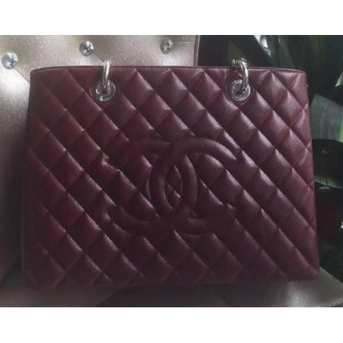 Chanel Shopper Origineel Kalfsleer A95021 Burgundy