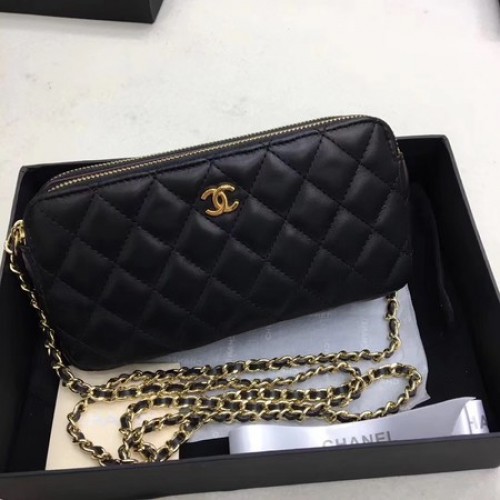 Chanel Schoudertas Zwart Schapenleer CHA6845 Goud