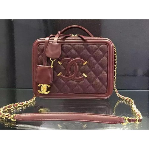 Chanel Schoudertas Origineel Kalfsleer CHA6678 Burgundy