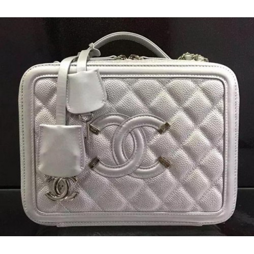 Chanel Schoudertas Origineel Kalfsleer CHA6678 Zilver