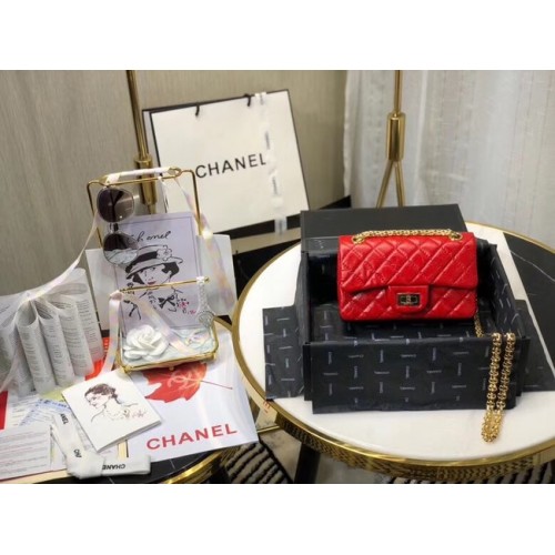Chanel Schoudertas Origineel Leer Rood AS0874 Goud