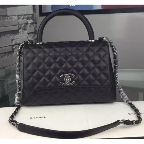 Chanel schoudertas origineel kalfsleer A7776 zwart