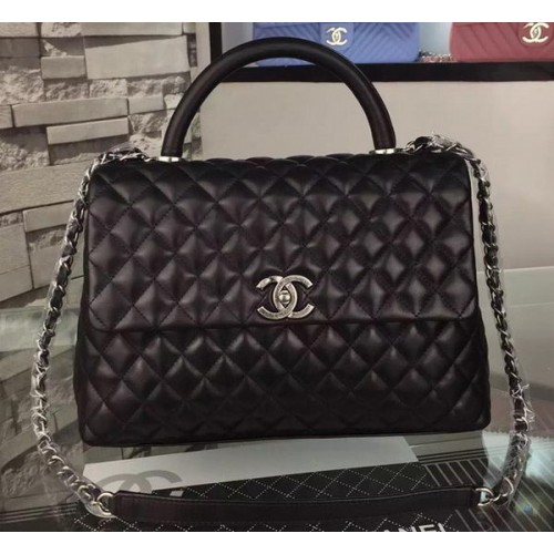 Chanel schoudertas origineel kalfsleer A7777 zwart