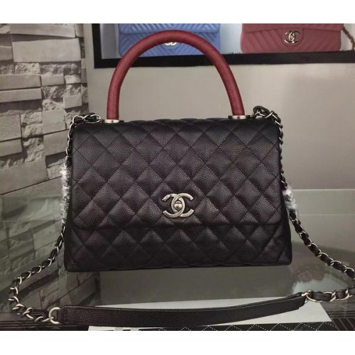 Chanel schoudertas origineel kaviaarleer A7780 zwart