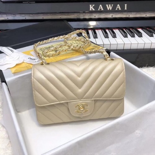 Chanel Small Classic handtas generfd kalfsleer goudkleurig metaal A69900 goud