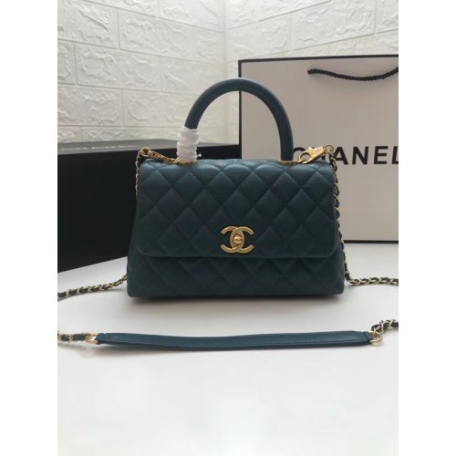 Chanel Small Flap Bag met Top Handle A92990 blauw