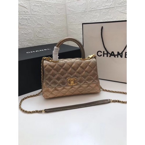 Chanel Small Flap Bag met Top Handle A92990 goud