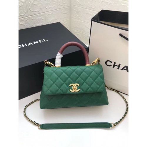 Chanel Small Flap Bag met Top Handle A92990 groen