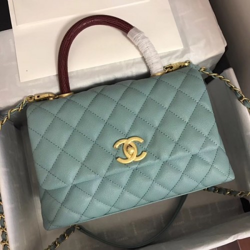 Chanel Small Flap Bag met Top Handle A92991 groen