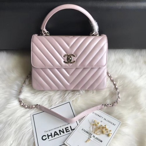 Chanel Kleine Flap Bag met Bovenste Handvat B92236 Roze