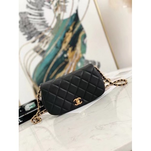 Chanel Small Flap Shoulder Bag Origineel leer AP2358 zwart
