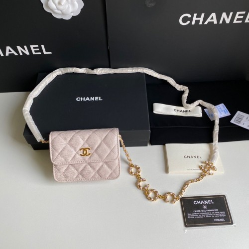 Chanel WOC heuptas origineel kaviaarleer 2306 lichtroze
