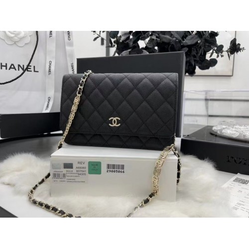 Chanel WOC Original Caviar Leather Flap schoudertas CC33815 zwart