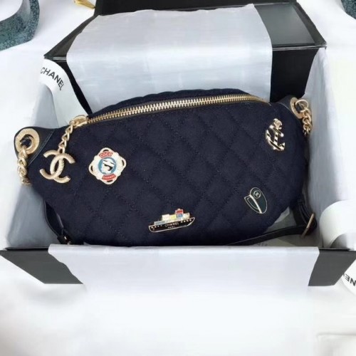 Chanel originele heuptas A57869 marineblauw