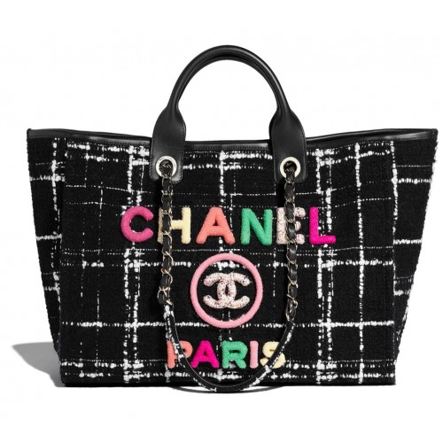 Chanel geweven boodschappentas B66955 zwart