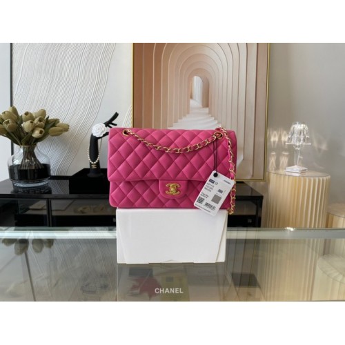 Chanel klassieke handtas Lambskin&gold Metal 01112 pruim