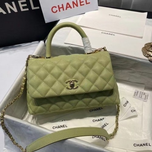 Chanel coco mini flap bag met handvat aan de bovenkant A92995 Avocado Green