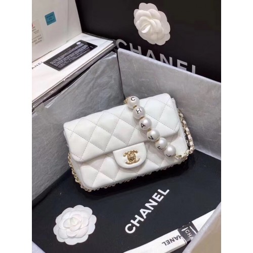 Chanel flap Imitation Pearls tas AS1436 wit