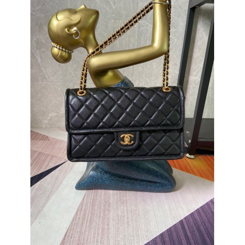 Chanel kleptas generfd kalfsleer AS2358 zwart