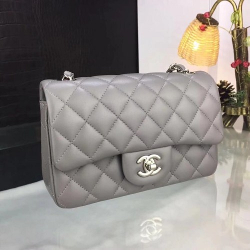Chanel flap bag Grijs A1116 Zilver