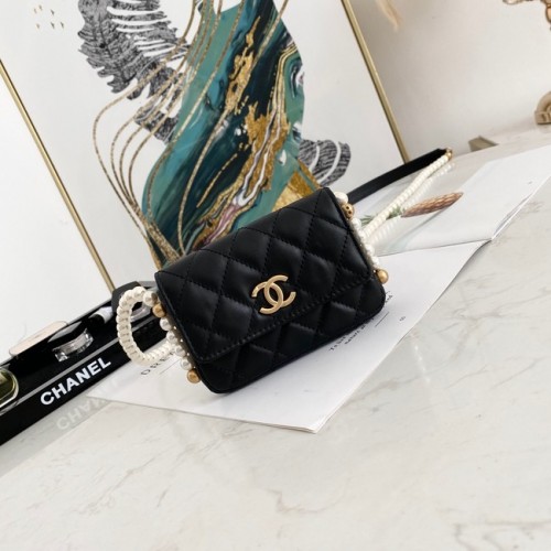 Chanel flap portemonnee met ketting 81085 zwart