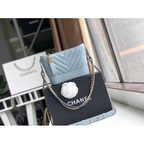 Chanel gabrielle kleine hobo tas A91810 lichtblauw