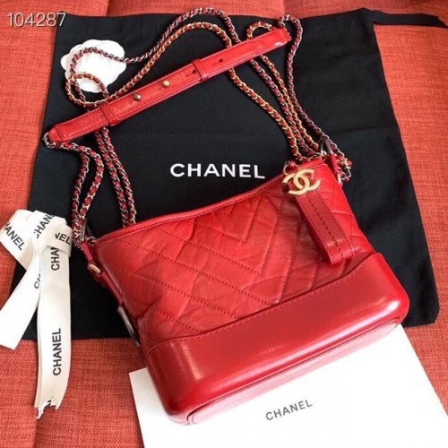 Chanel gabrielle kleine hobo tas A91810 rood