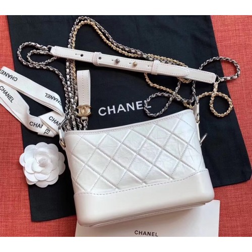 Chanel gabrielle kleine hobo tas A91810 wit