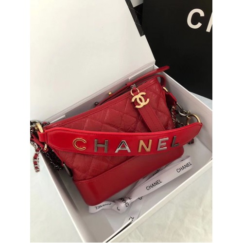 Chanel gabrielle kleine hobo tas AS0865 rood