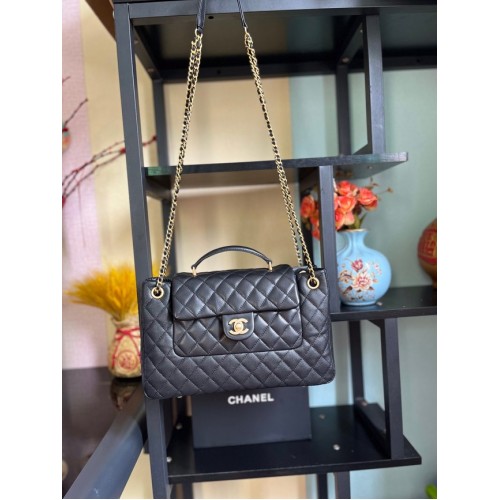 Chanel schoudertas van lamsleer AS3335 zwart