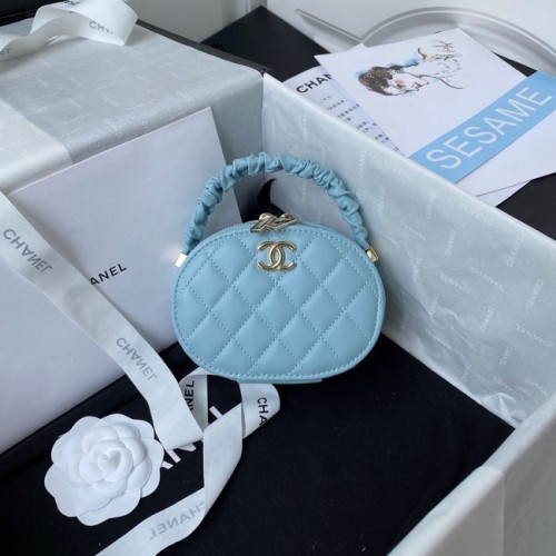 Chanel lamsleren handtas AP27301 blauw