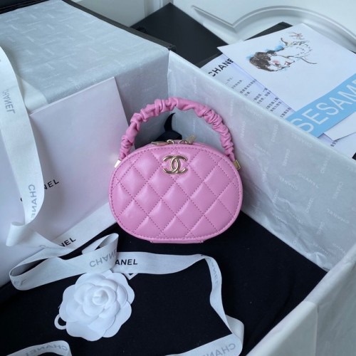 Chanel lamsleren handtas AP27301 roze
