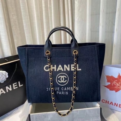 Chanel grote boodschappentas A66941 koningsblauw