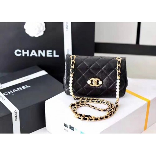 Chanel leren Schoudertas A5554 zwart