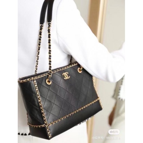 Chanel leren Schoudertas AS2739 zwart