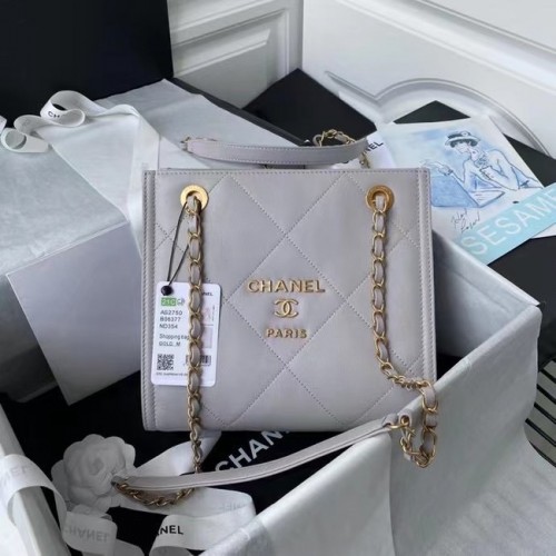 Chanel leren Schoudertas AS2750 grijs
