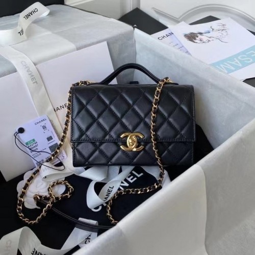 Chanel leren Schoudertas AS2796 zwart